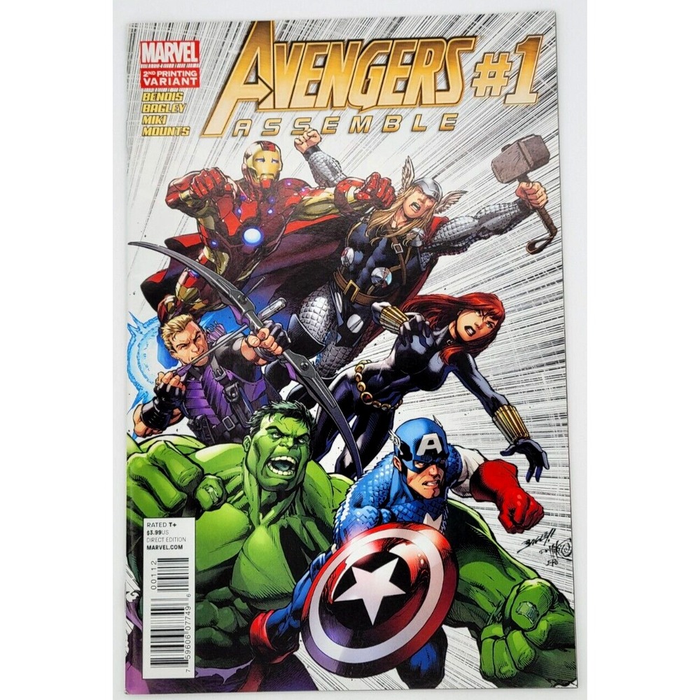AVENGERS ASSEMBLE #1 (2012) / VF / 2ND PRINTING VARIANT